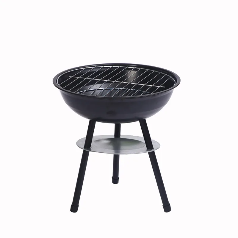 Round Charcoal Barbecue Grill Portable Small Outdoor Barbecue Grill - 36Cm