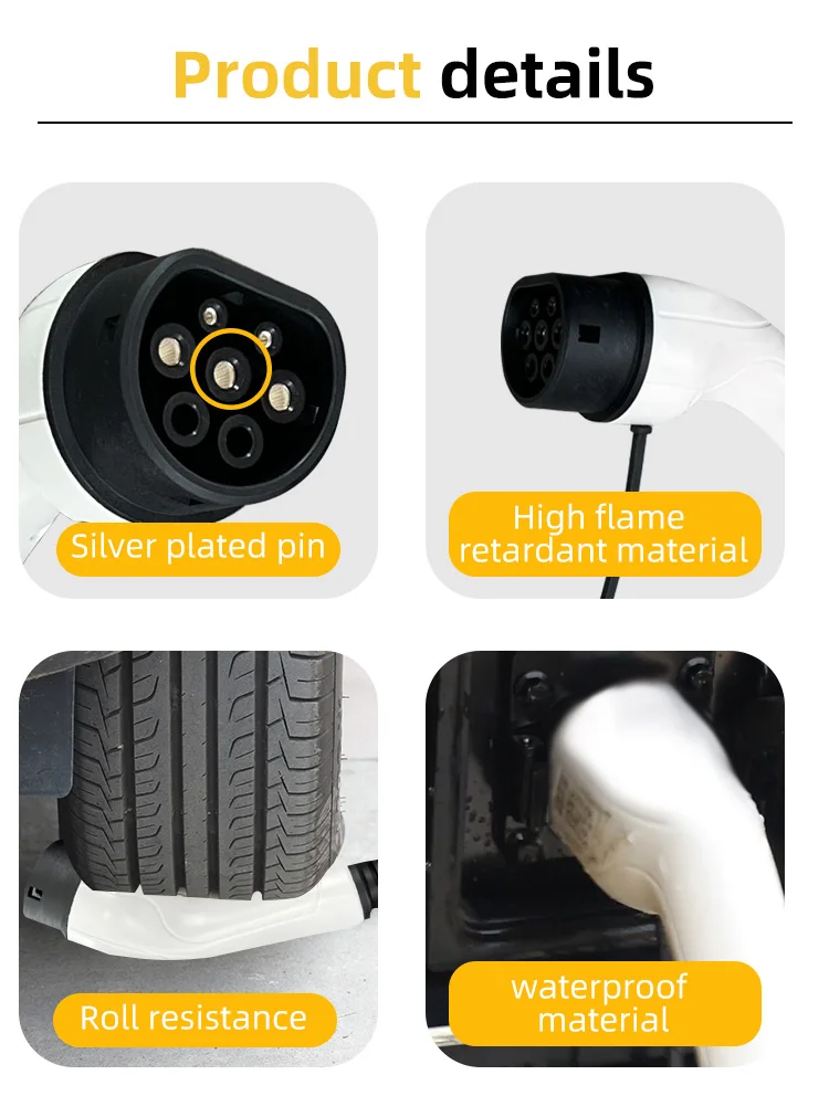 3phase 32a 22kw Fast Electric Vehicle Charger Cable 32 Amp Type2 Eu Uk 3 Phase 32 A 22 Kw Ac Ev