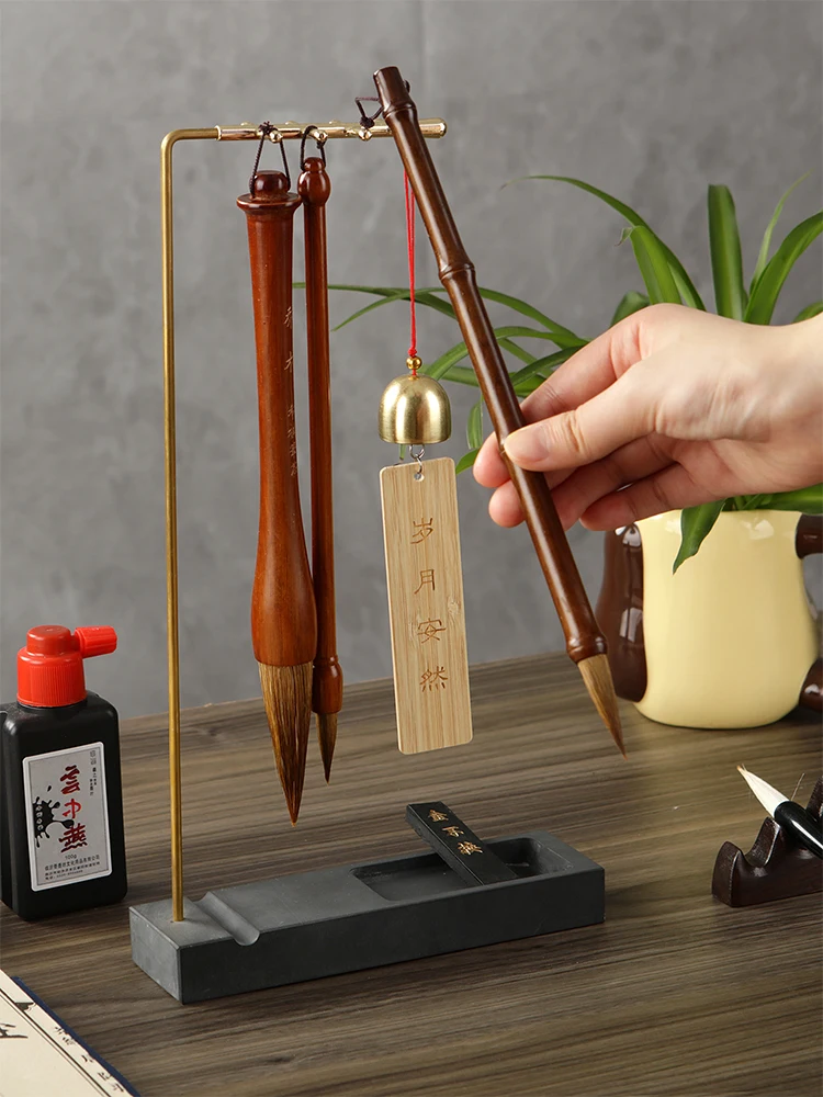 Латунный держатель для кистей каллиграфии с 8 иглами и чернилами