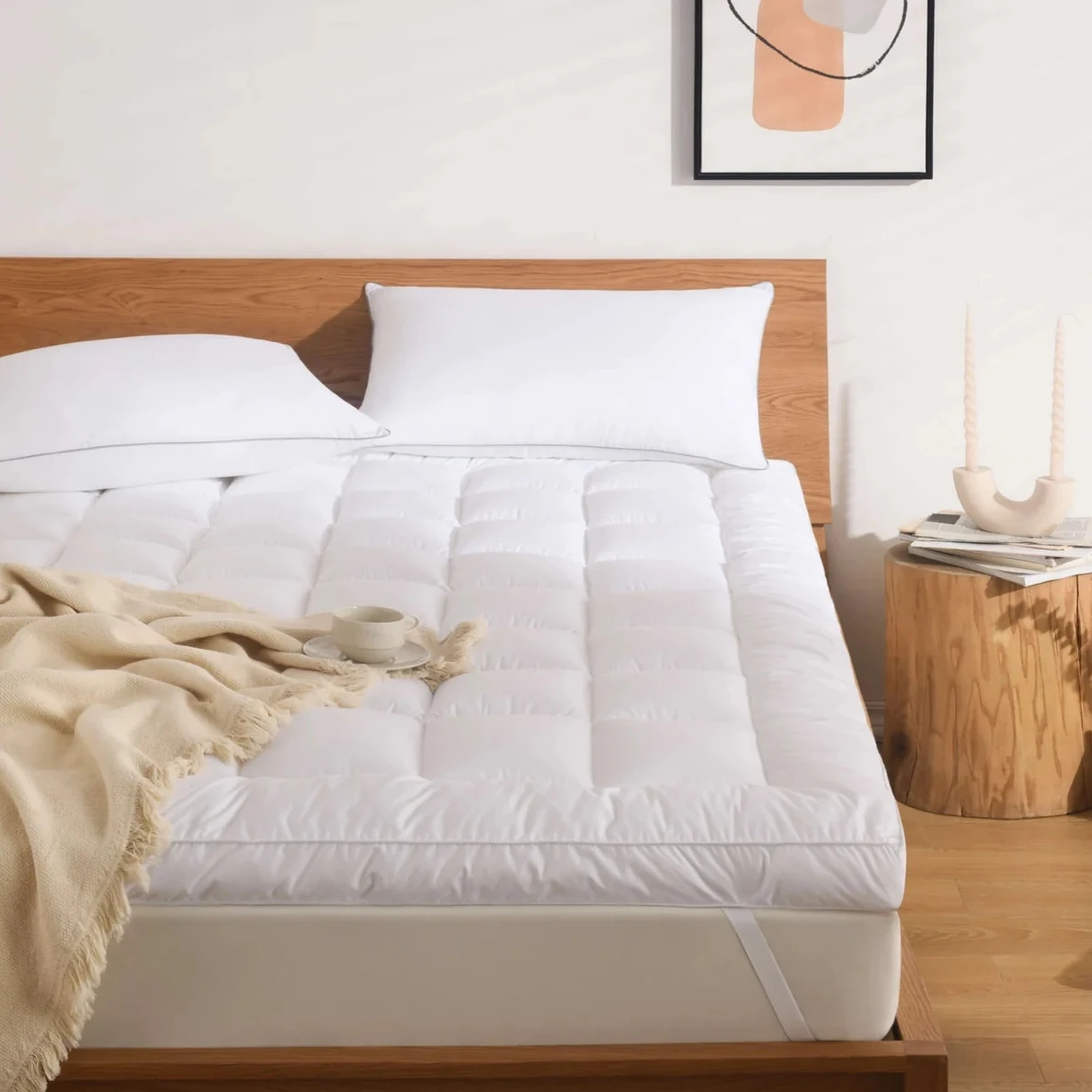Customized Size High Quality Wholesale Cheap Foldable 10cm Thickness 100% Cotton Fabric Microfiber/Polyester Mattress Topper