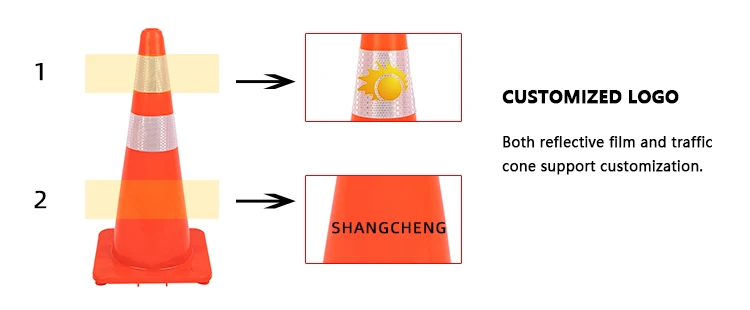 product waterproof 30cm pvc traffic cone reflective flexible barricade  safety orange cones with black base-7