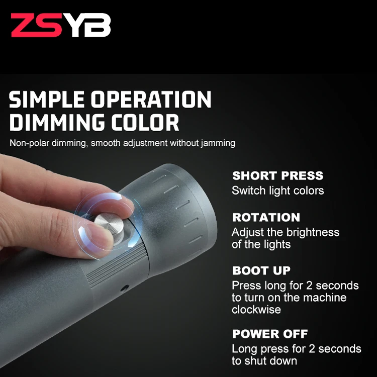 ZSYB Product 10w Mini Aluminum Alloy Contrast Lighting 7800mAh Gobos Light Patterns Photography Ambient Fill Light