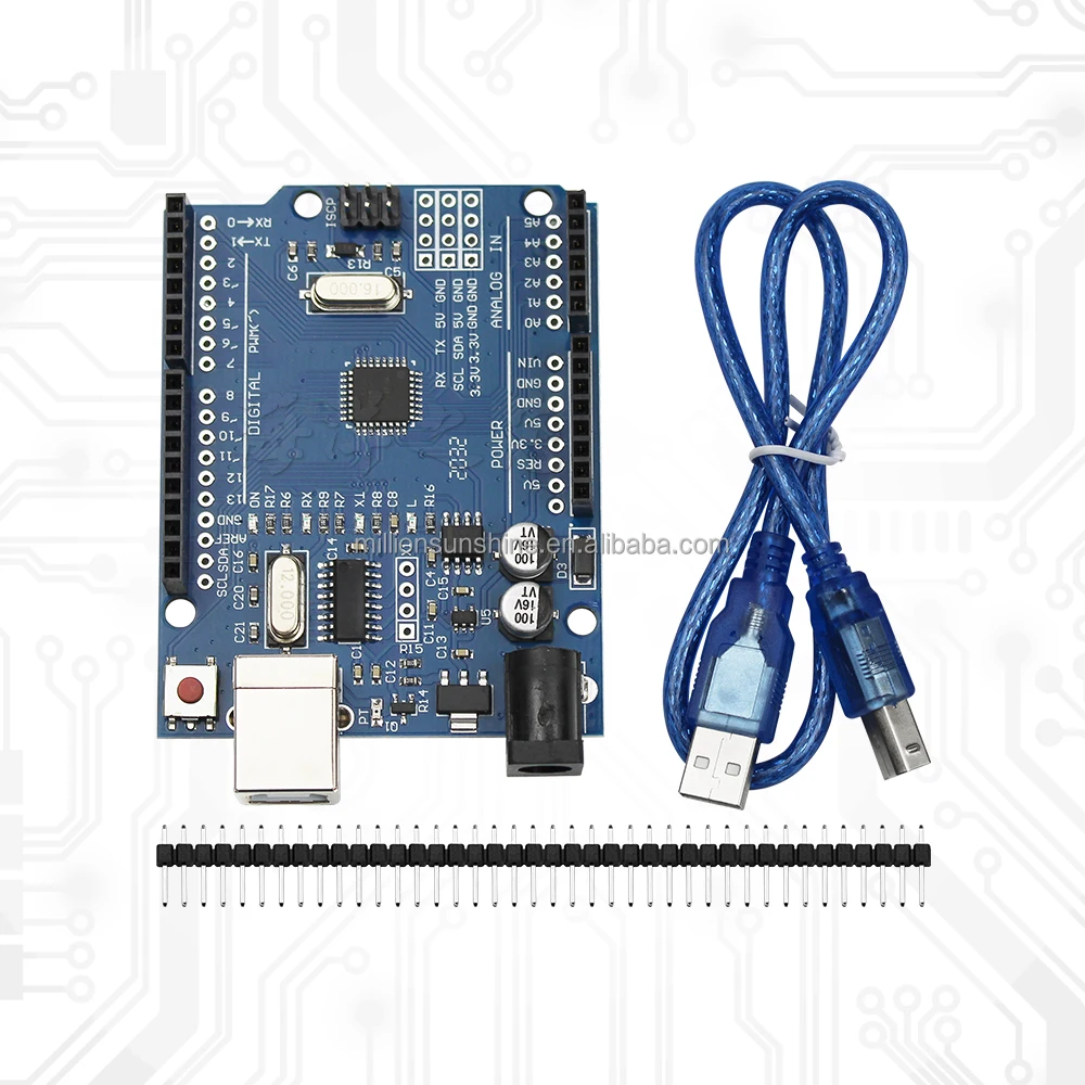 High quality R3 ATMEG328P CH340 Improved Version SMD CH340G MCU Development Board with cable manufacture