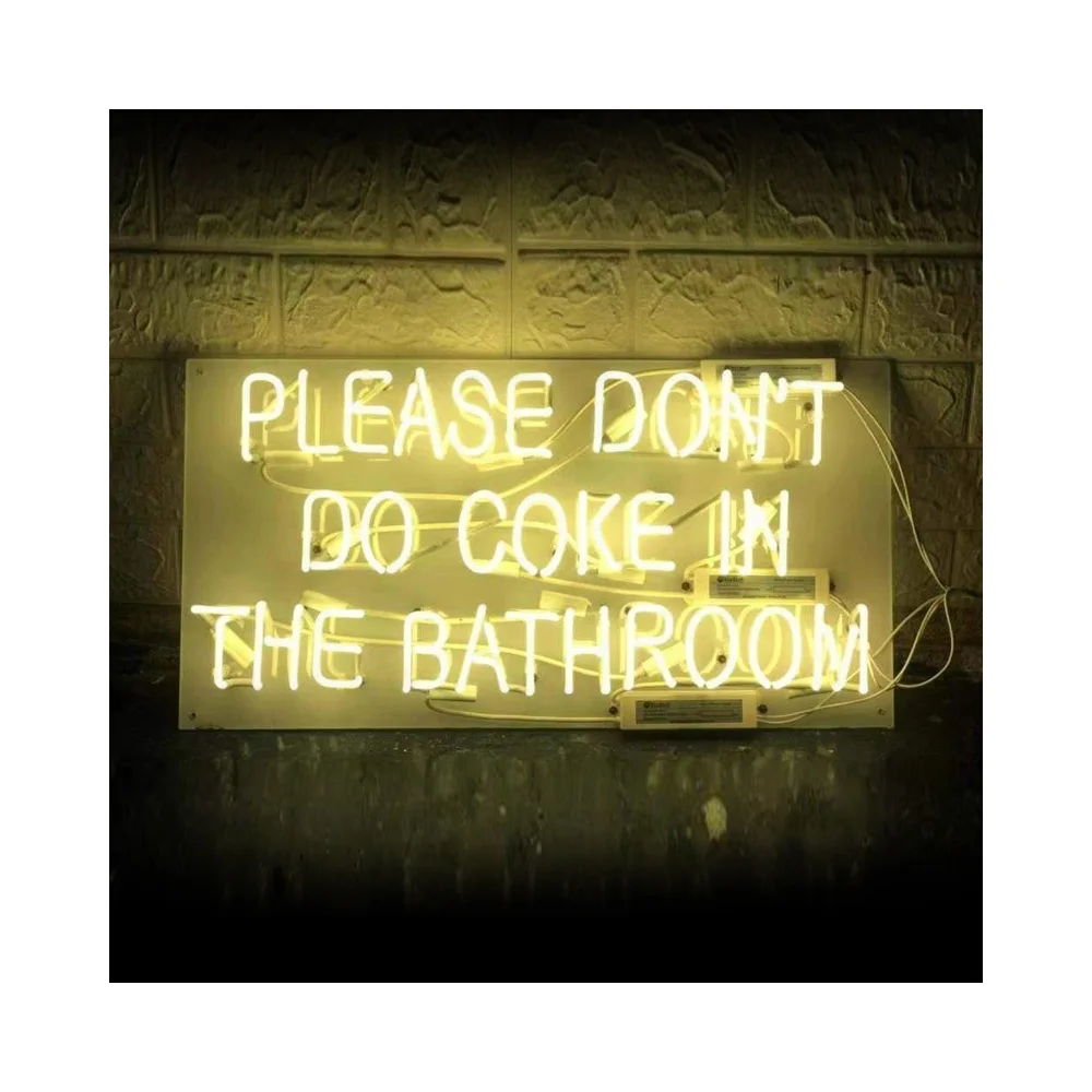 custom please dont do coke in the bathroom neon sign light home