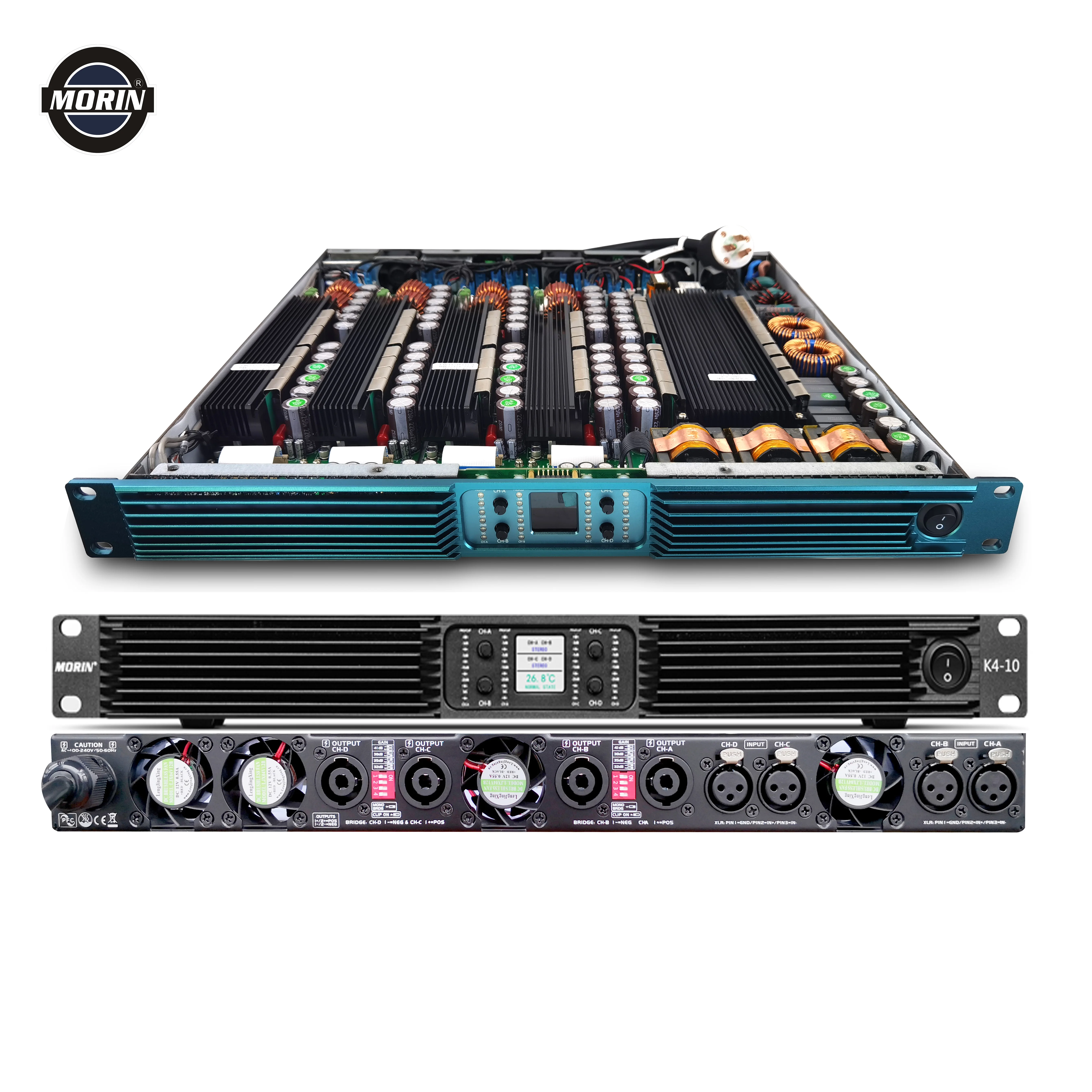 7000 Watts*4 2ohm Stable Power Amplifier for Subwoofer Sound System