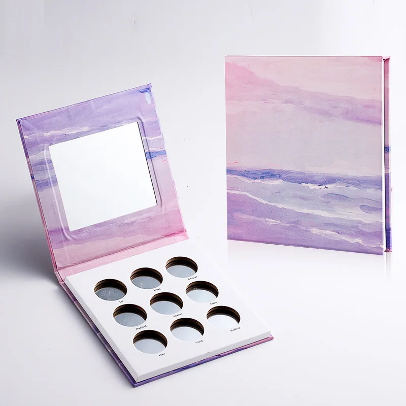 Jinayon Empty Cosmetics Eyeshadow-palette Private Label Makeup Eyeshadow Palette With Mirror Paper Packing