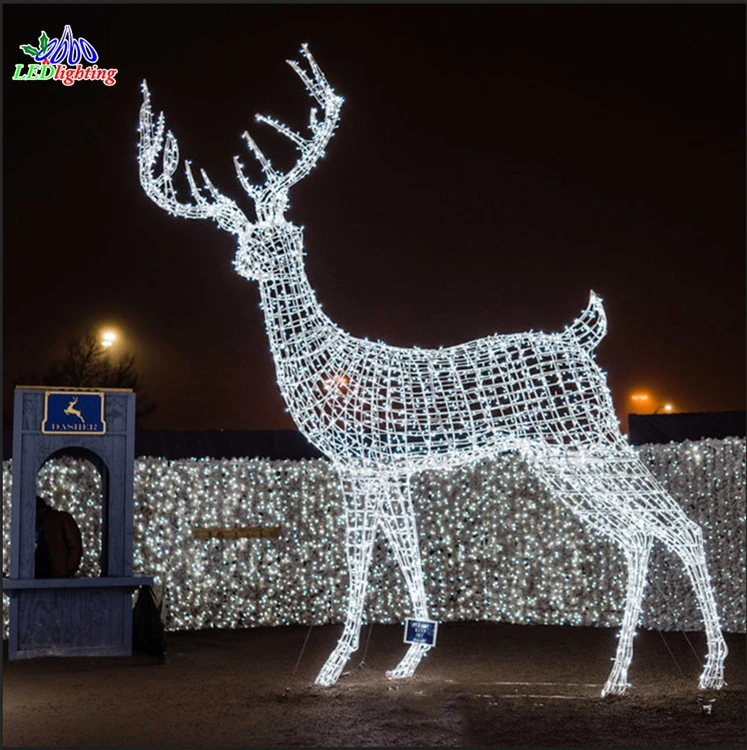 屋外装飾用の大きな3D鹿モチーフクリスマスライト彫刻| Alibaba.com