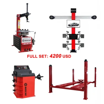 Car repair equipments Combo  4 post car lift &  Wheel alignment machine &  Tire changer Wheel balancer