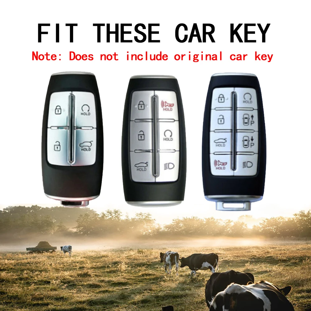 Car Key Decorative Protective case for Genesis High-grade Leather Car Key Cover GV70 Rohens GV80/G90