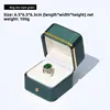 Caja para anillo verde oscuro con aro interior blanco [6.5*6.5*6.3cm]