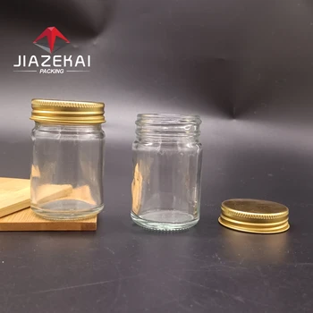 50ml Transparent Glass Cream Jam Jar With Silver Gold Black Lid Empty Cosmetic Container for Cream Lotion Ointment