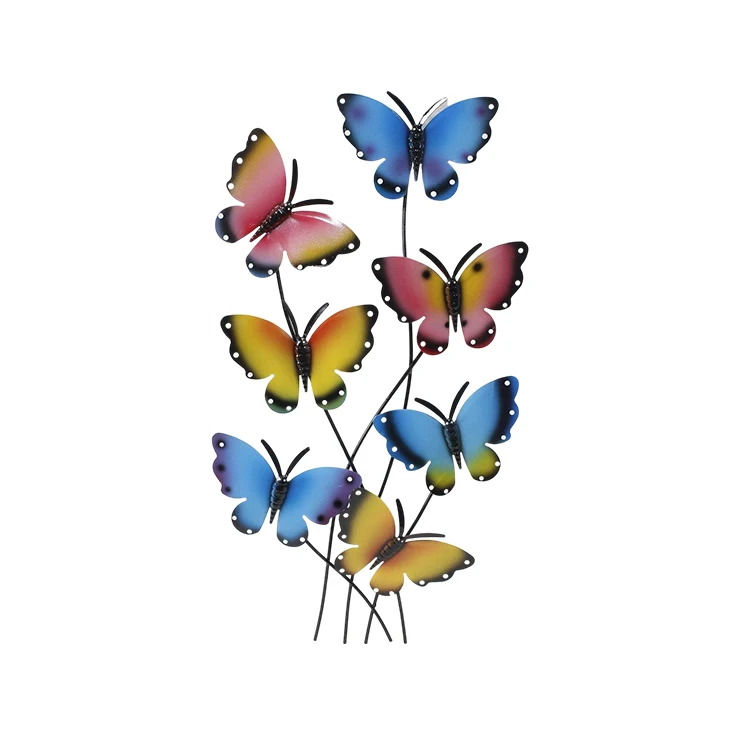 Metal Butterfly Wall Outdoor Fence Wall Art Hanging  Yard Patio Balcony color