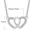 Cubic Zirconia Jewelry Custom Wholesale White Cubic Zirconia Trendy Rhodium Plated 925 Double Sterling Silver Heart Pendant Necklace Jewelry For Women