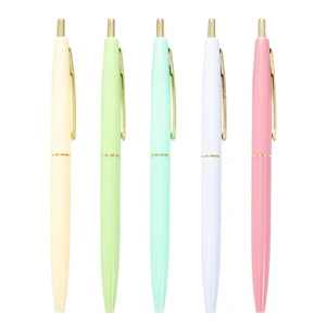 Press-Type Multi-Color Ballpoint Pens Office Stationery Student Plastic Pens with Custom LOGO