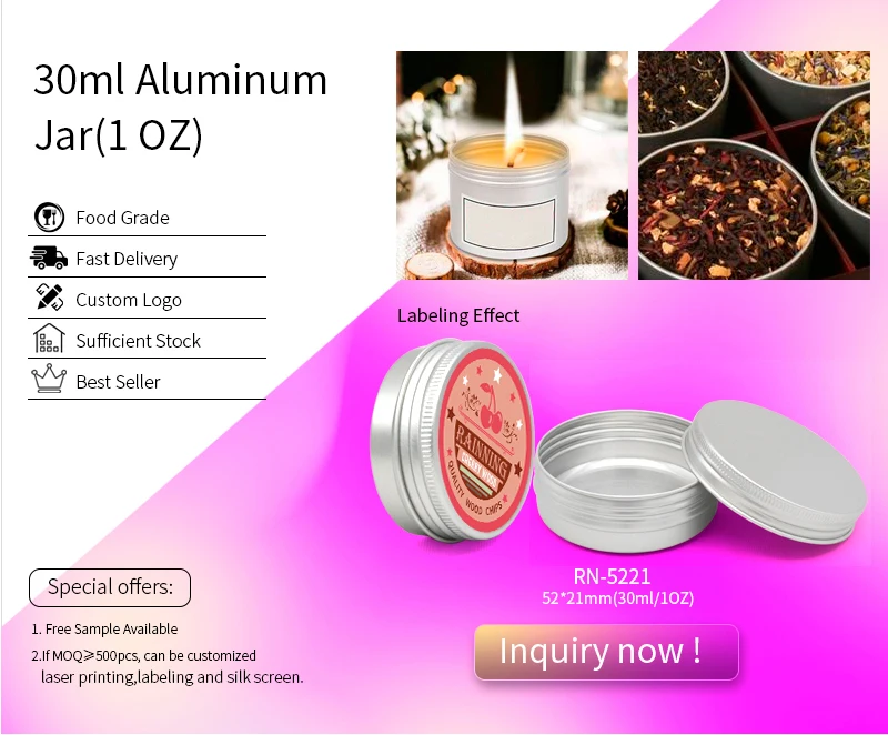 80ml Of Aluminum Tin Cans Aluminum Canister Candle Tin Packaging With Good Airtight Buy Tin