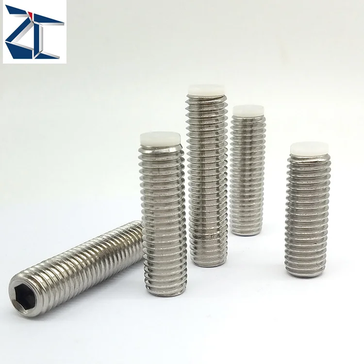 Hot Sale popular 304 stainless steel hexagon socket nylon tip set screw polyacetal rubber head limit screw