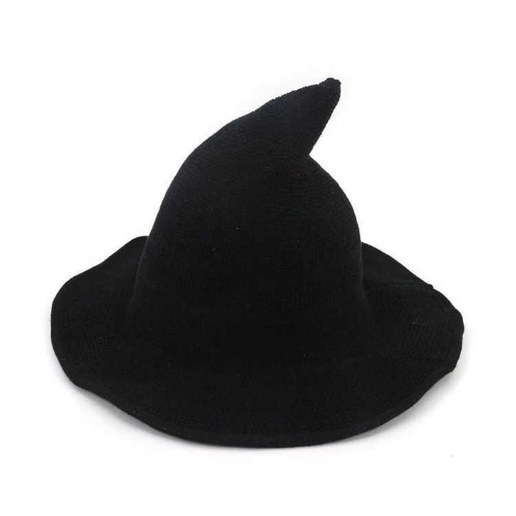 Sorcière Chapeau Laine large bord chapeau de pêcheur Chapeau Tricot Halloween Unisexe