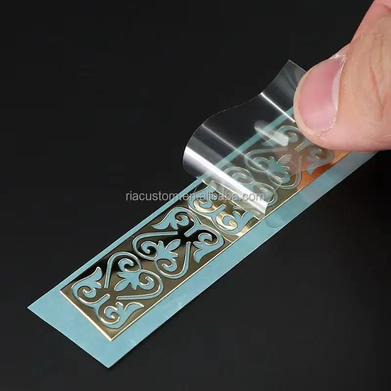 Customize Luxury Gold Adhesive Label Transfer Metal Sticker Waterproof ...