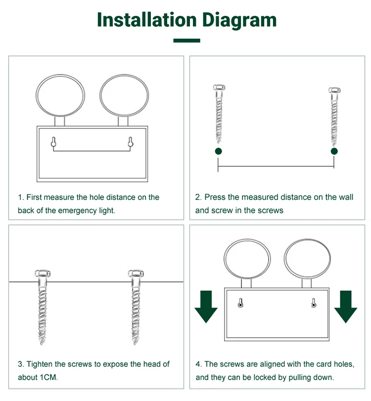 Indoor Adjustable Double Heads Rechargeable Emergency Light Fire Exit Sign Emergency Portable Light