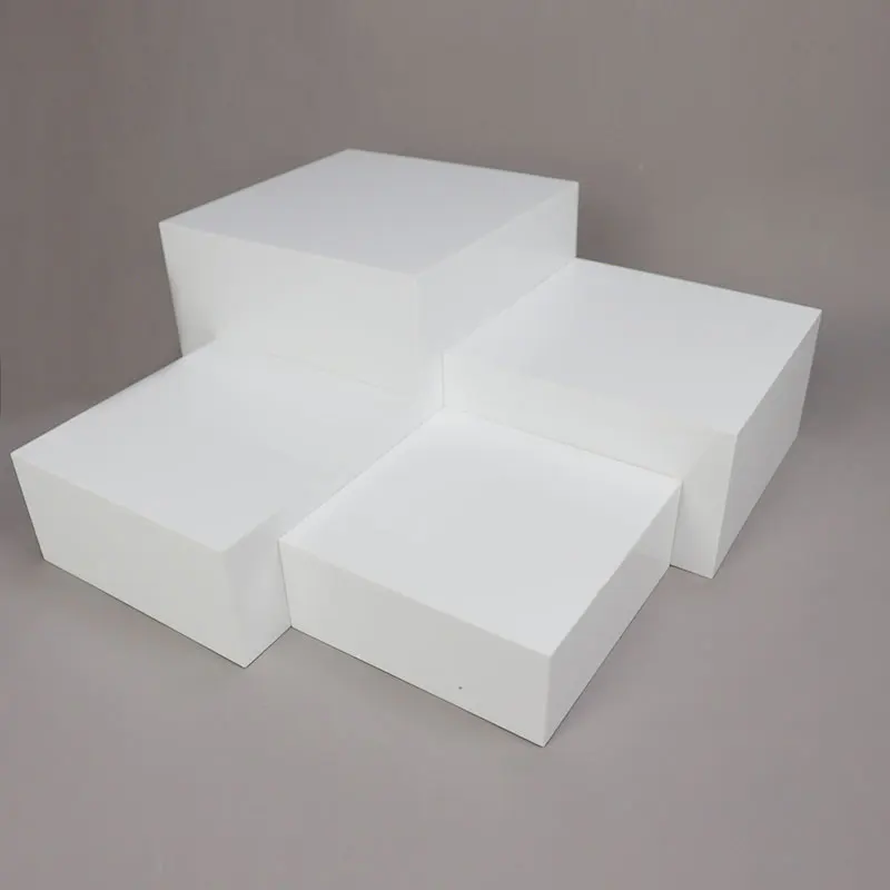 Factory Custom Acrylic Display Cube Buffet Acrylic Display Box for Wedding and Party White Cupcake Dessert Display Riser