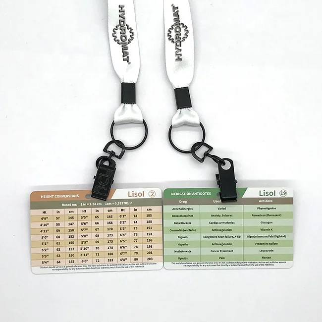 Nursing Student Plastic Badge Reference Cards for Nurse