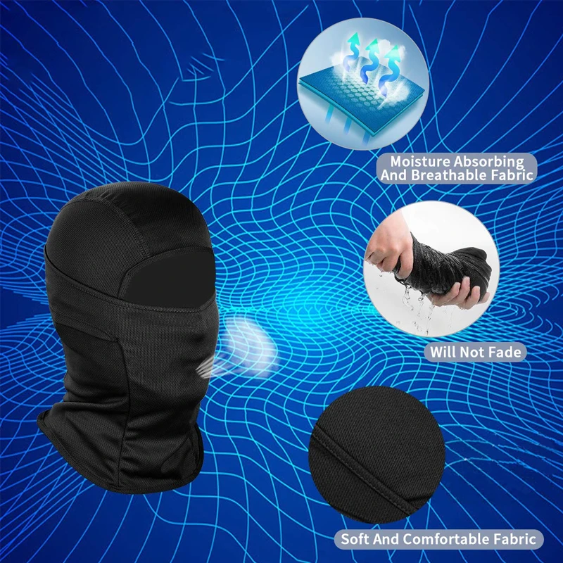 Winter outdoor windproof warm full face cover women men silk ski mask custom printed one hole neck gaiter balaclava ski mask