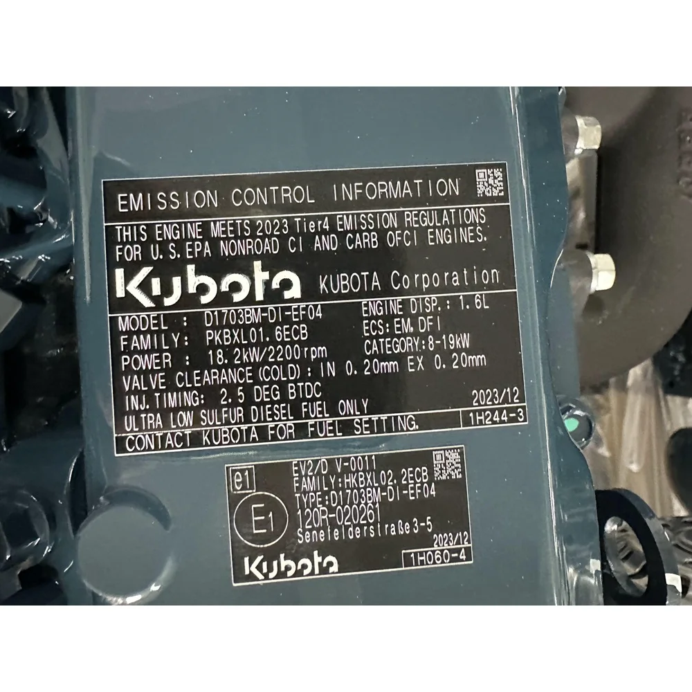 D1703-DI Complete Diesel Engine Assy BPY4663 2200RPM 18.2KW Fit for Kubota Engine 2
