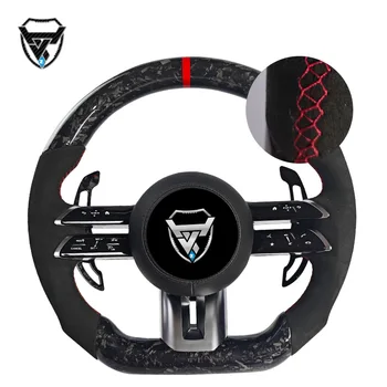 Forged carbon fiber red label modified steering wheel alcanatara for Mercedes Benz A GLA B GLB GLC E GLE CLS ZC-223-YD-T12051-F