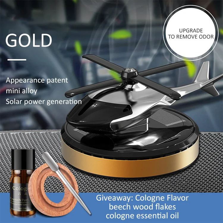 Solar Power Car Air Freshener Helicopter Perfume Ornament Car Perfume ...