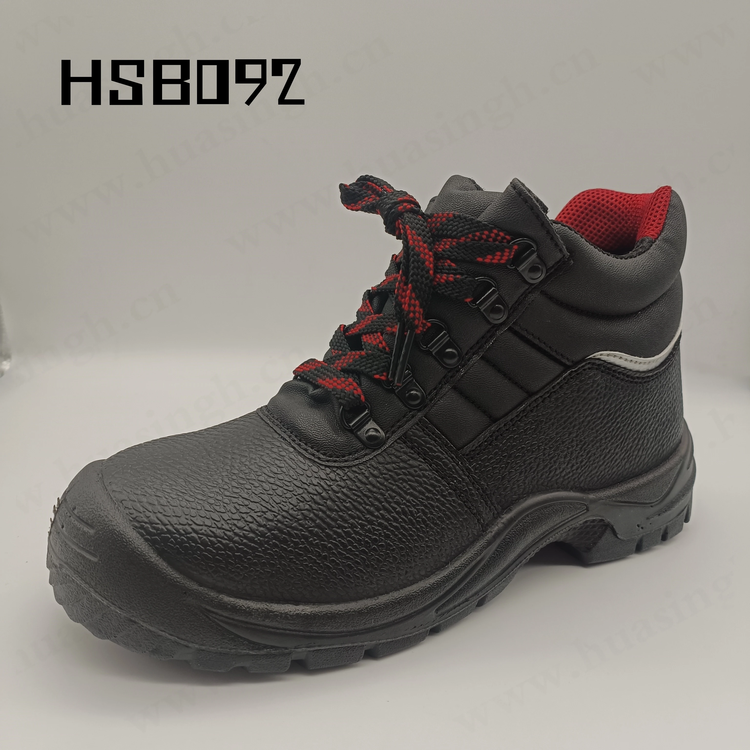 Rwh,reflective Strip Design S3 Standard Black Night Work Boots Acid&alkali Resistant PU/PU Injection Outsole Safety Shoes HSB092