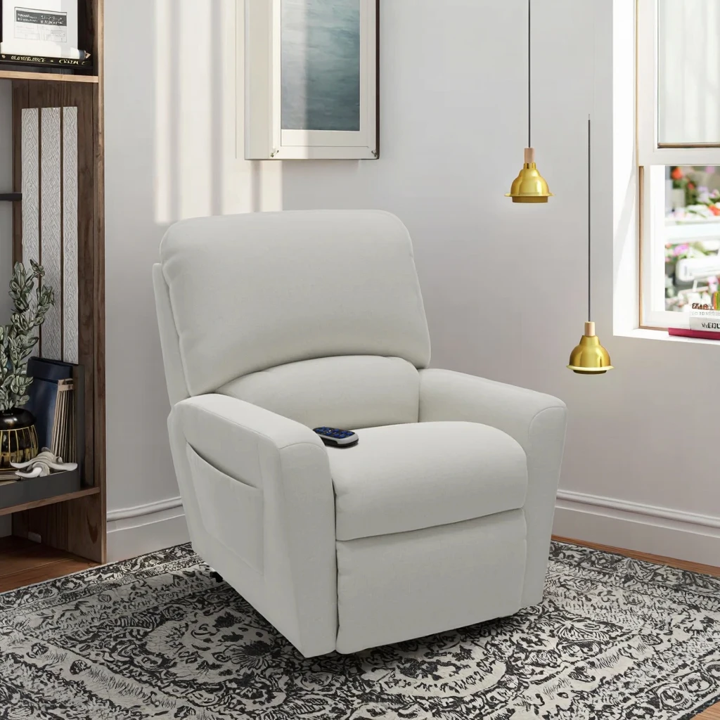 High Quality Modern Single Recliner Comfortable Power Lift Sofa Fabric Upholstery Wood Position Adjustment Massage for Elderly