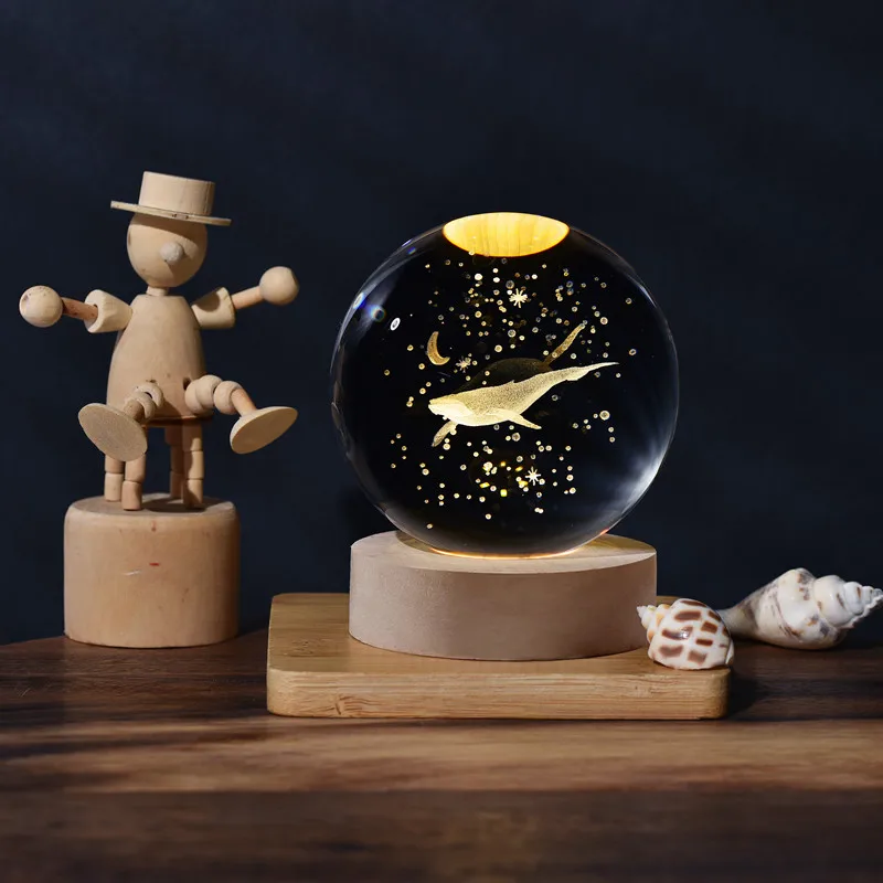 サターンソーラーシステム 3Dアート K9クリスタルボールナイトランプ