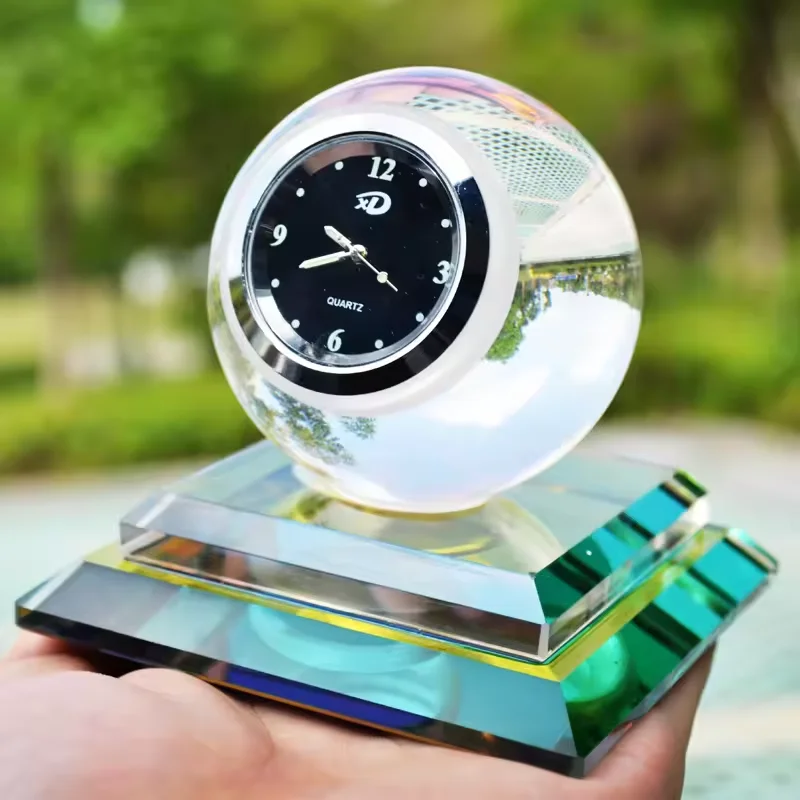 High-quality Crystal Ball With Clock Car Perfume Seat Car Creative Gift Decoration Interior Accessories