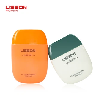 Empty Sunscreen Bottle Plastic Lotion Cream Oval Bottle Cosmetic Packaging with Screw Cap