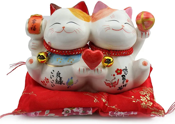 Фэн-шуй керамический Манеки Neko счастливая кошка монета банка для богатства домашний декор деловая часть подарок