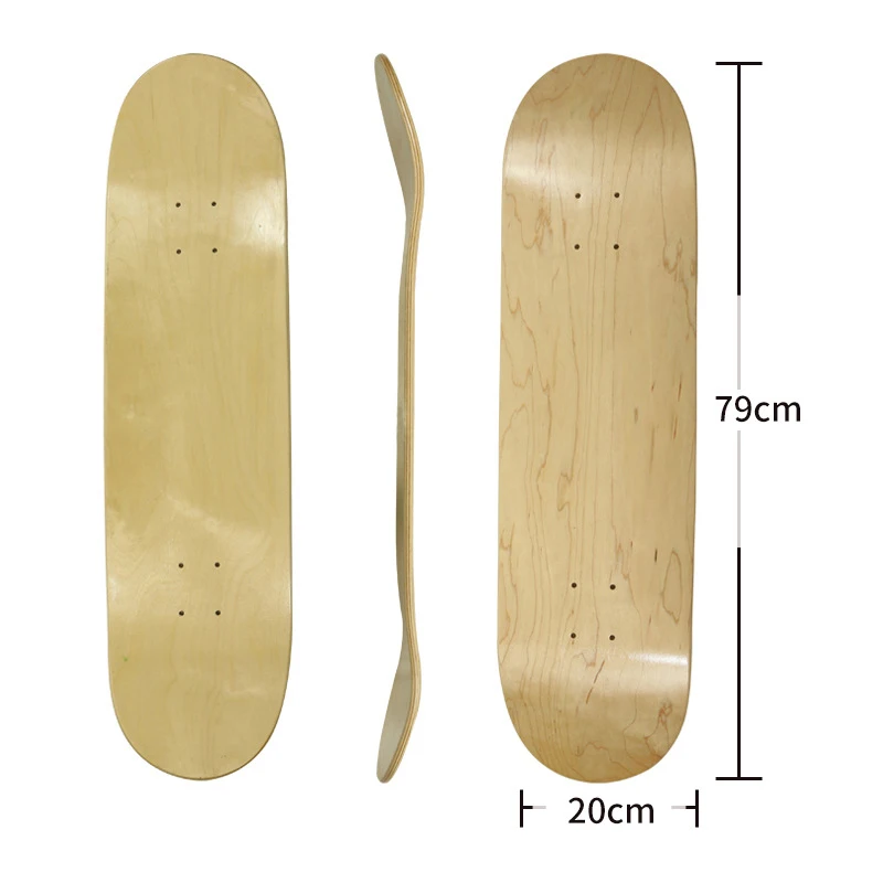 Wholesale Custom 100 7 Layer Canadian Maple Skateboard Deck Uncut