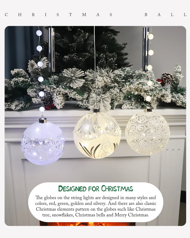 glass christmas present with lights color changing glass ball baoying transparent christmas babule supplier