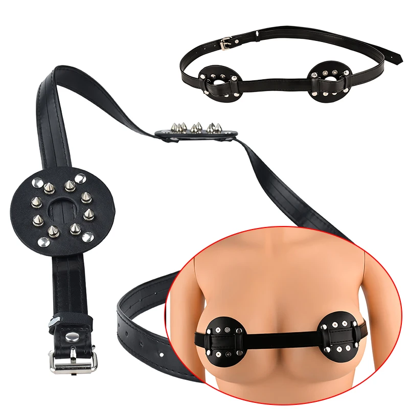 QKKQ Nipple Hollow Stimulator Spiked Breast Binder With Belt Nipples Breast  Restraints BDSM Sex Toys for Women Men Flirting