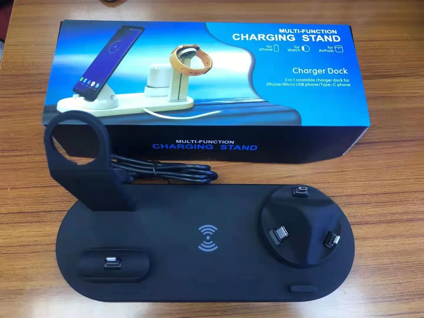 Amazon 10w 4 In 1 Wireless Charger Induction Charging Stand For Iphone