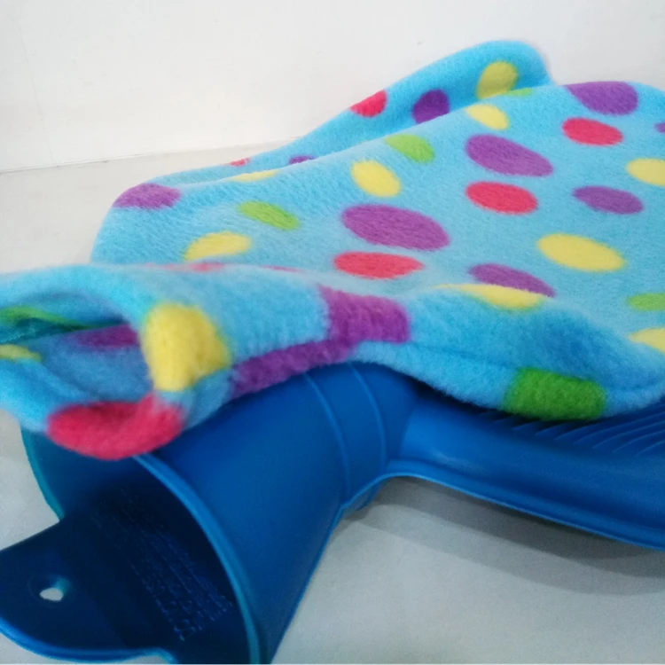 High Quality 2L Rectangle Natural Rubber Hot Water Bag Reusable with Fleece Cover Heating Feature Good for Warmth