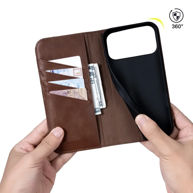 product luxury wallet flip phone case for iphone 17 pro max pu leather protective cover with card slots compatible with for iphone 7 air-3