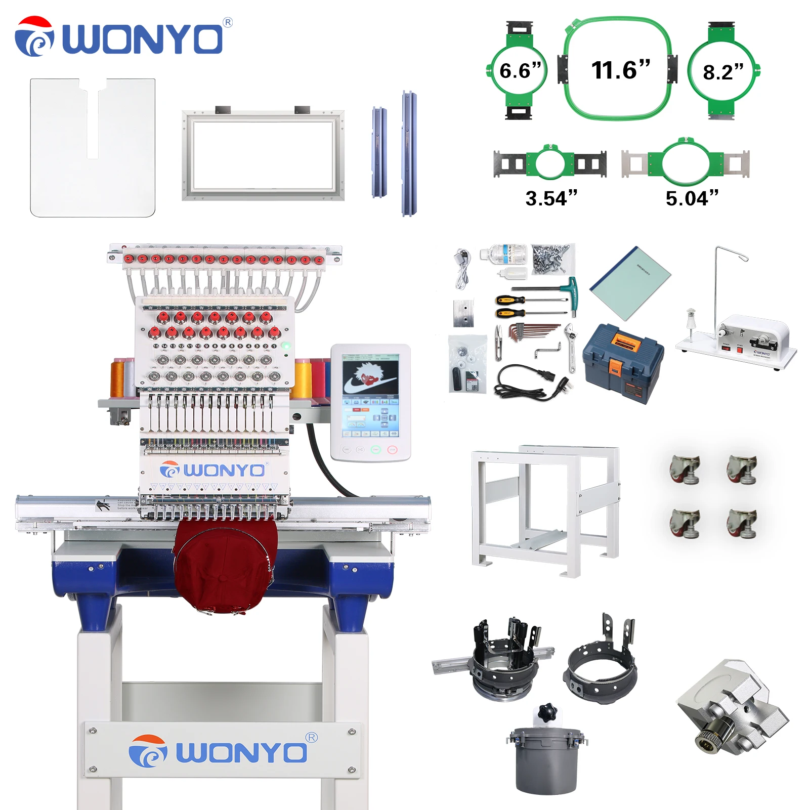 Yuemei a Single Head Embroidery Machine That Can Embroidery Hats and T Shirts