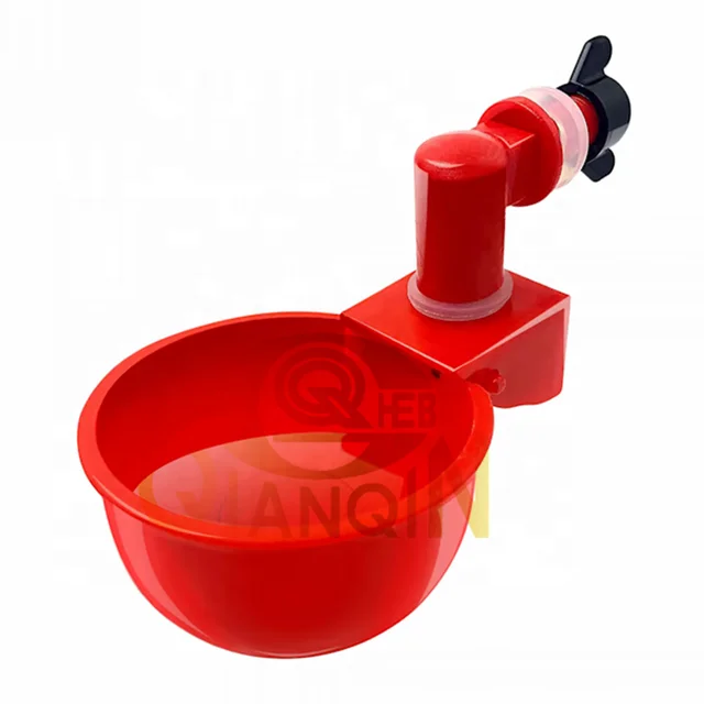 QIANQIN Automatic Chicken Quail Pigeon Drinking Water Bowl Orange /Blue / yellow /red Drinker Cup poultry drinkers and feeders