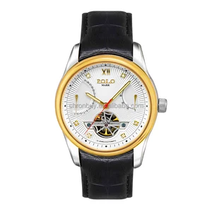 Men's Flyback Power Reserve Mechanical Watch Genuine Diamonds Sapphire Crystal 30M Waterproof Stainless Steel Case Dial