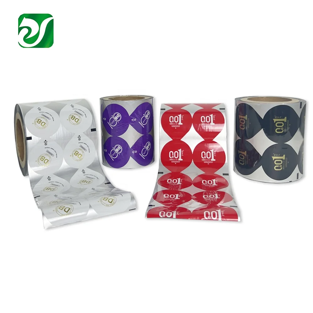 Customize Condoms Foil Cup Lidding Film Laminated Easy Tear Cup Sealing Film Roll