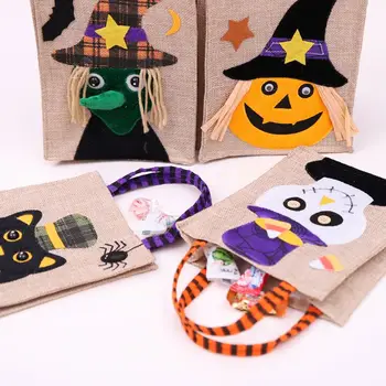 Witch Ghost Pumpkin Gift Kids Bag Halloween Cartoon Gift Candy Bags Handle Party Favors Boxes Event Wrapping Supplies