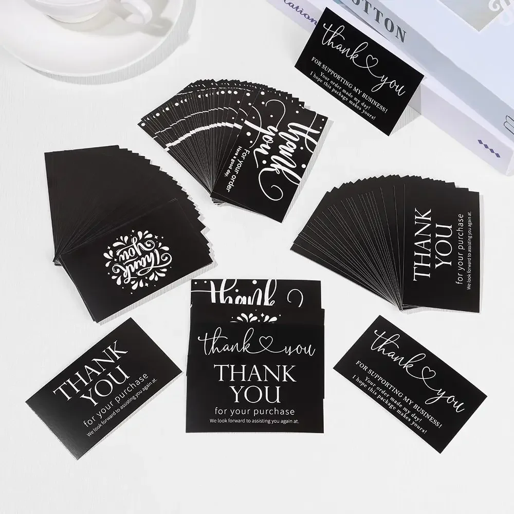 Custom Black Thank You Card for Business - Smallbizcards