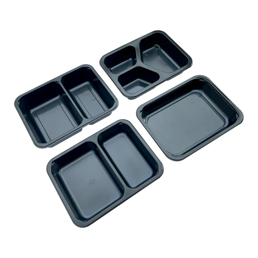 Hsqy Disposable Black White Plastic Container Microwave Oven Cpet Food  Airline Meal Tray - China Food Tray and Cpet Food Tray price