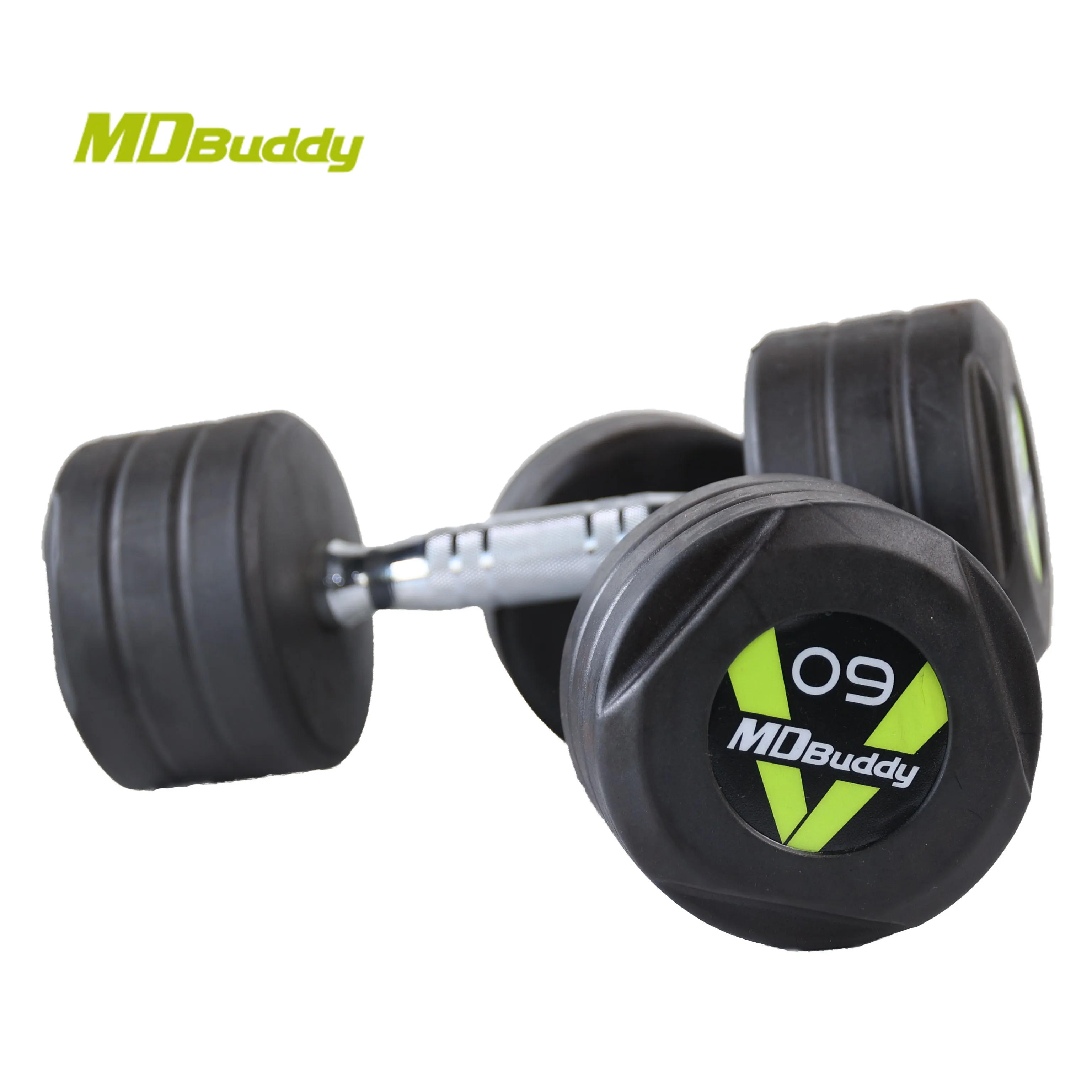 MDBuddy Rubber Coated Dumbbells Steel Dumbbell Set for Strength Training