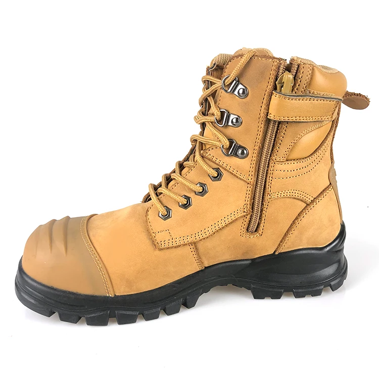 Botas de cuero café con Punta de Acero y planta de caucho nitrilo – DEGSO